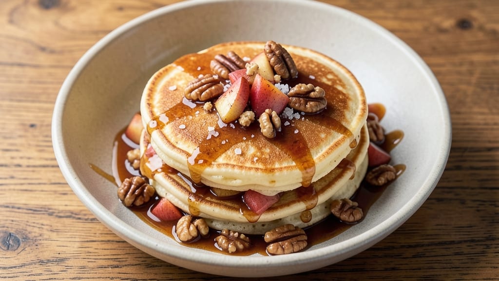 Apple Walnut Pancakes Recipe: Crunchy Top and Caramelized Walnuts