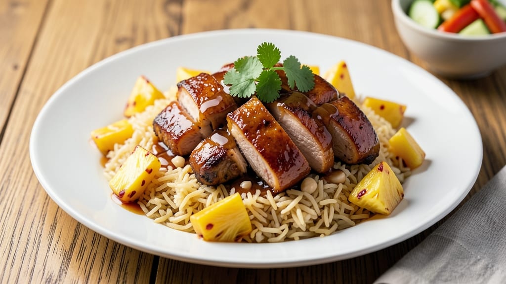 Pineapple Chicken Over Rice Recipe: Sweet-Tangy Glaze With Juicy Chicken and Fragrant Basmati