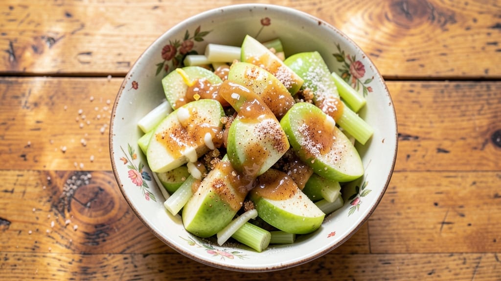 Grandma's Old-Fashioned Apple Salad Recipe: Warm Spiced Apples and Crunchy Topping Harmony