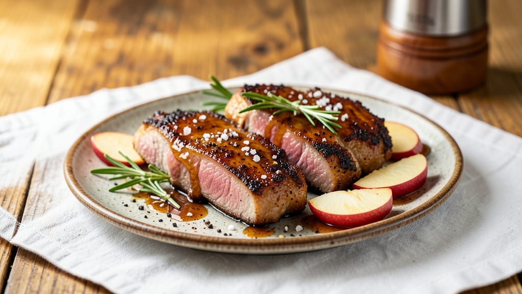 Brown Sugar Bourbon Apple Pork Chops Recipe: Sticky Glaze with Boozy Caramelized Apples