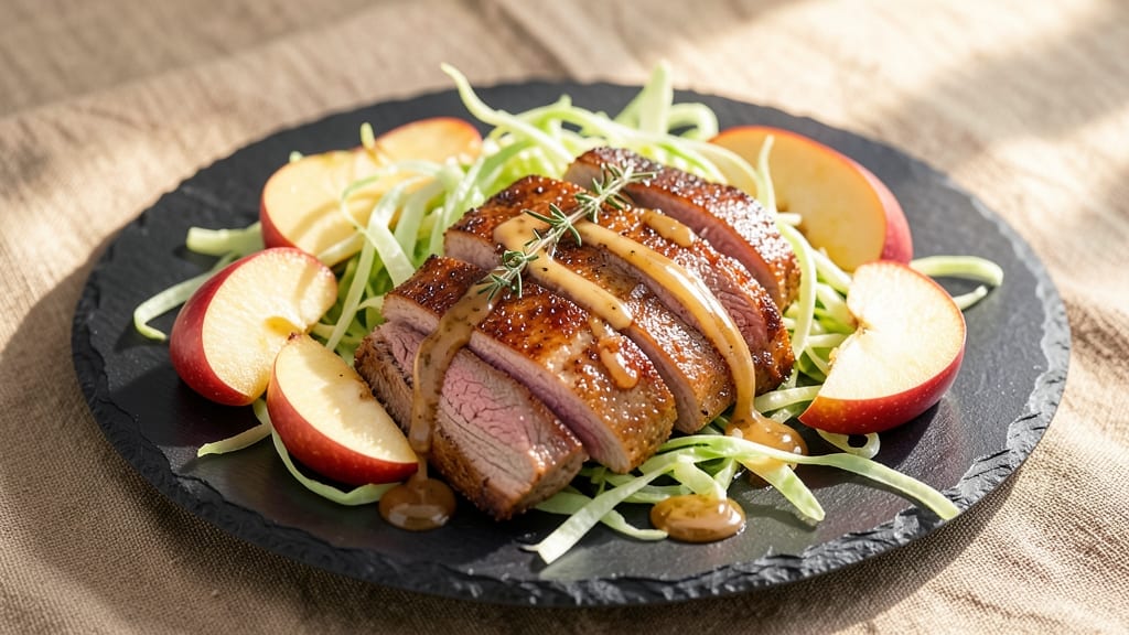 Pork Tenderloin, Apples, and Cabbage Recipe: Braised Apple-Cabbage Bites With Herbed Crust