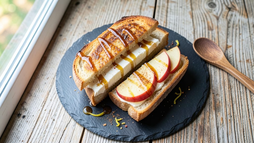 Brie and Apple Grilled Cheese Recipe: Crispy Sourdough Framed With Melty Rivers