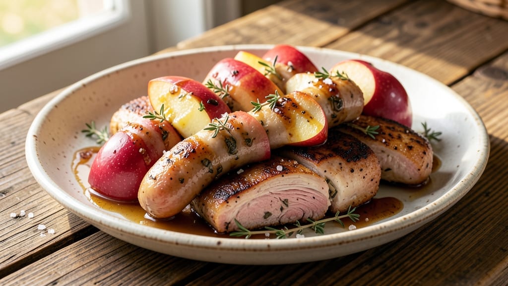 Sweet Apple Chicken Sausage Recipe: Caramelized Apple Crisp With Herbed Sausage