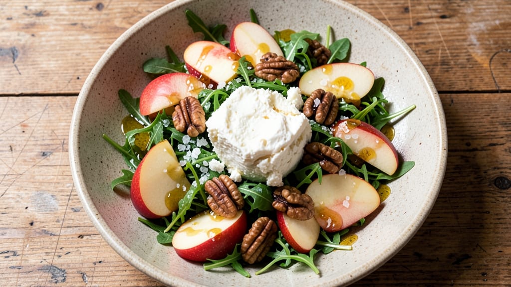 Apple Walnut Goat Cheese Salad Recipe: Crunchy Sweetness With Creamy Cream Cheese Swirls