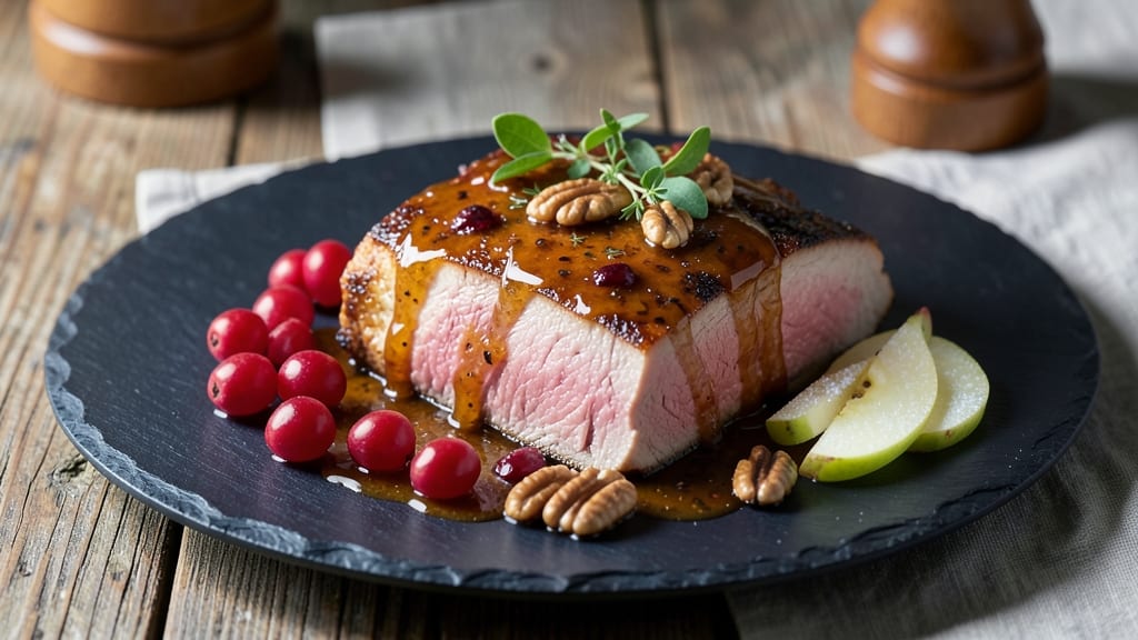 Cranberry Dijon Pork Loin With Apple Cider Glaze Recipe: Sweet-Tart Glaze That Caramelizes Every Bite
