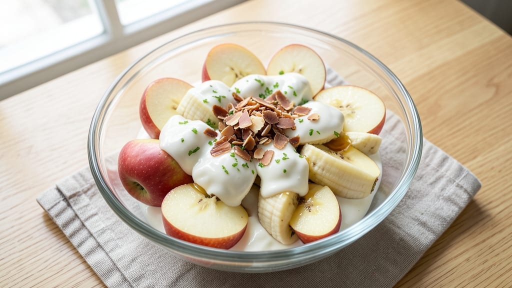 Apple and Banana Salad Recipe: Tropical Brightness With Creamy Yogurt Dressing