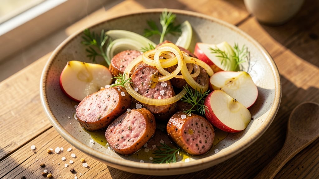 Apple Fennel Sausage Recipe: Sweet-Anise Crisp With Caramelized Roots
