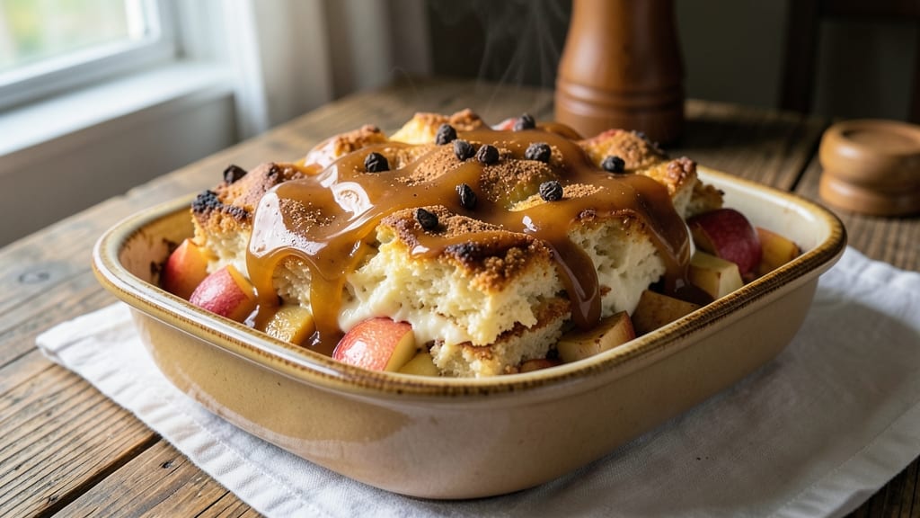 Apple Bread Pudding With Caramel Sauce Recipe: Warm Spice and Buttery Crust Magic